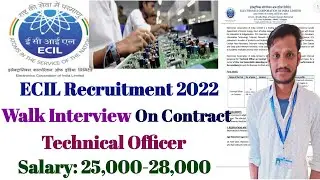 ECIL Recruitment 2020 | Technical Officer on Contract | Salary-25-28k | ECIL New vacancy For TOC |