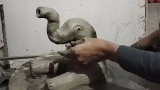 Making Clay Elephant  clay art clay products handicraft ceramic pottery colour pottery 