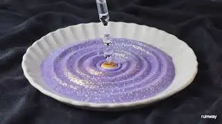 Miniature Universe from Glitter 💫 | ASMR Water Drop Cosmic #aiasmr #satisfyingvideo #galaxyeffect