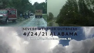 Severe Weather Outbreak In Alabama - Full Chase 4K Video -  04/24/2021