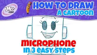 How to draw a cute cartoon microphone in 3 easy steps with John Marc