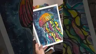 Урок по нейрографическому рисованию медуз #акварель #нейрографическоеискусство #искусстводлятревоги