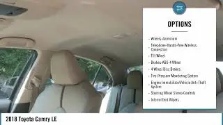 2018 Toyota Camry LE Used MP2969