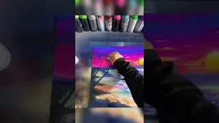 Sunset Landscape Couple Spray Painting