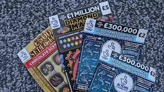 Mix of UK Scratch Cards in play