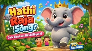 Hathi Raja Song 🐘 | Cute Elephant Hindi Rhyme for Kids | 3D Cartoon