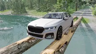 Cars vs Log Bridge #6 ~ BeamNG Drive