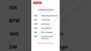 Abbreviations: Say More with Less! ✅️💯 #abbreviation #english #vocabulary #education #shorts