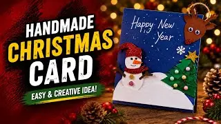 3D pop-up Christmas card / How to make a winter Christmas greeting card|  ساخت کارت پستال یلدایی