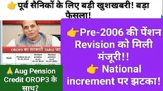 Pre-2006 की पेंशन Revision को मिली मंजूरी Aug Pension Credit OROP3 के साथ National increment पर झटका