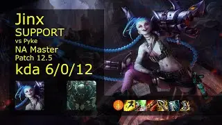Jinx Support & Thresh vs Pyke & Twitch - NA 6/0/12 Patch 12.5 Gameplay