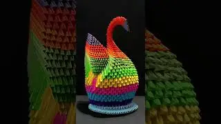 3D Origami Colorful Swan 🦢🌈 | Stunning Handmade Craft🦢🌈 #youtubeshorts #adorablecrafts #art #origami