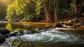 Peaceful River Flow in the Forest | Relaxing Nature Sounds