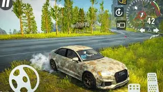 Tuned Audi Drifting perfectly on the track on redwood Valley hills 👌 