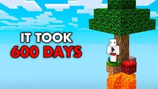600 DAYS IN THE HARDEST SKYBLOCK EVER in Minecraft Hardcore