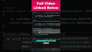Make Your Minimal API SECURE With Role Based Access