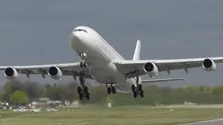 Incredible Finnair Airbus A340 Departure at Cambridge Airport