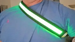 LED Reflective Belt Sash, Night Rechargeable Safety Belt Adjustable Reflective Running Gear
