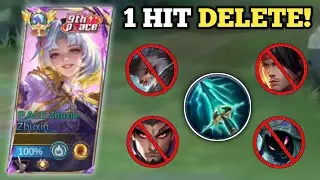 ZHUXIN WITH SKY PIERCER IN MYTHICAL HONOR! (1 hit delete!💀) ZHUXIN BEST BUILD -MLBB