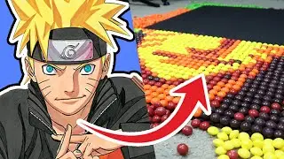 Making Naruto out of 10,000 SKITTLES! | Naruto Skittle Portrait!