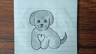 Easy Cute Puppy Drawing with Wings | Simple Pencil Drawing for Beginners