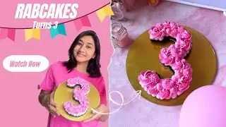 3 years of RabCakes | Monogram cake | 3 number cake | Number cake | Small business anniversary