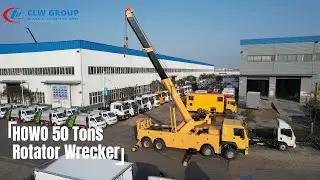 HOWO 8x4 430HP Rotator Rotary Boom 50 Tons Road Recovery Emergency Traffic Rescue Wrecker Tow Truck
