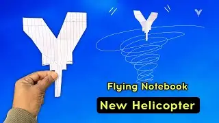 new flying helicopter , paper spinning helicopter toy, how to make notebook flying toy,  best plane