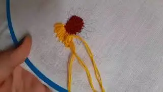 Bordando um girassol (tutorial)