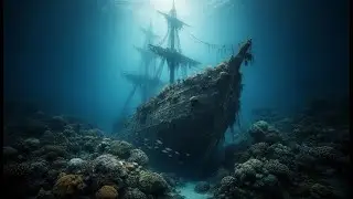 ancient shipwreck deep in the ocean