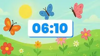 Таймер для класса &laquo;Сад бабочек и цветов&raquo; &ndash; 10 минут (весенний детский обратный отсчет).