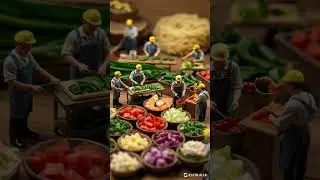 Mini Workers , Mega Veggies🥕🌽 🥦🍆🥑🥬🥒🍅🧅🧄  🌶️#BigVeggieWorld #TinyWorkersBigJobs #TinyTeamwork