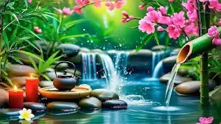 Peaceful Water Flows | Relaxing Garden Ambience, Healing Sleep Music