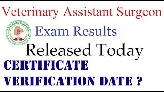 TSPSC Veterinary Assistant  Results released today check your number must watch now BY SRINIVAS Mech