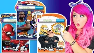 Coloring Spider-Man, Despicable Me Minions & Space Jam Imagine Ink Books | Magic Ink Coloring Pages
