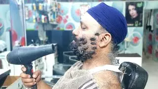 Beard Curling ! Beard Setting ! #viralvideo #strongscissors