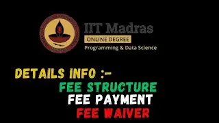 fee structure for iit m BS in Data Science and Applications course #iitmadras
