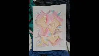 DRY MEDIA #46. HUMAN CUBISM. Oil pastel on Oslo paper. T-Shirt is my Background Design.