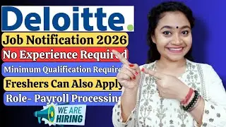 Deloitte Job Vacancy For Freshers| Latest Job Updates| Remote Jobs For Freshers| 12th Pass Jobs..