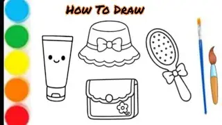 How to Draw Cute Kawaii Accessories | Easy Drawing & Coloring for Kids