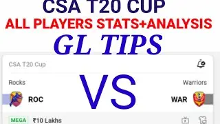 ROC VS WAR PREDICTION | ROC VS WAR | ROCKS VS WAR DREAM 11 | CSA T20 CUP PREDICTION | ROC VS WAR