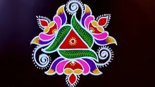 ஒரு விளக்கு கோலம் ஒரு குட்டி கோலம் ♥️ அழகான ஸ்பெஷல் கலர் ரங்கோலி கோலங்கள் ♥️ simple Rangoli kolam