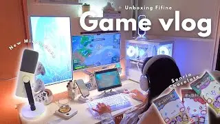 Game Vlog ⁞ FIFINE AmpliGame AM8ゲーミングマイクを開封🎁サンリオチョコ食べながらまったりゲーム🎧🔮