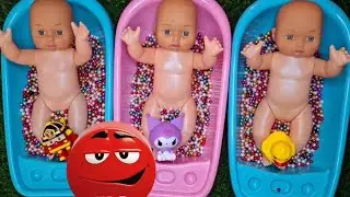 4 Minutes Satisfying Video Mixing Funny Candy ASMR & Make Up in 3 Bathtubs with Magic M&M's Slime