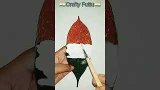 Easy Independence Day Leaf Art | #15august #leafpainting #shorts #art #youtubeshorts #drawing #craft