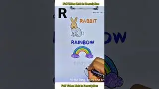 Vocabulary Drawing  R for Rabbit, Rainbow, Ring  Spell, Draw & Rhyme - Kiddo Color Club