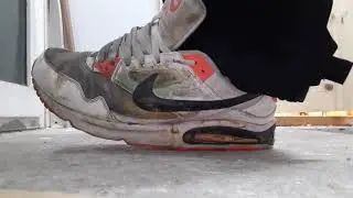 Nike Air Max Skyline white, orange and black well worn
