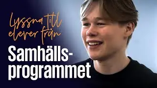 Elever från Samhällsvetenskapsprogrammet svarar på frågor om utbildningen