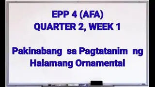 LEARNING ACTIVITY SHEETS IN EPP (AFA)-GRADE 4/QUARTER 2, WEEK 1