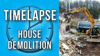 House Demolition in 2 minutes | CAT Excavator Time Lapse